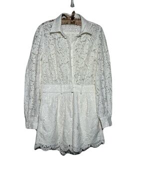Ethereal/Wedding Shower/Bridal Party Generation Love White Lace Romper